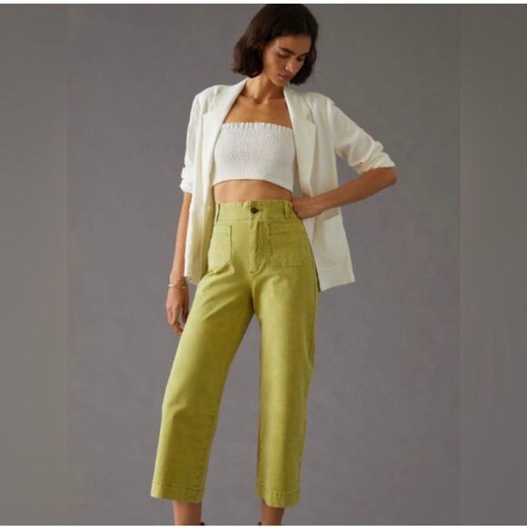 Anthropologie Pants - Anthropologie Pilcro The Skipper High Rise Crop Patch Pocket Pants Moss Size 26